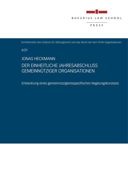 Produktbild: Heckmann, J: Der einheitliche Jahresabschluss gemeinn&uuml;tziger