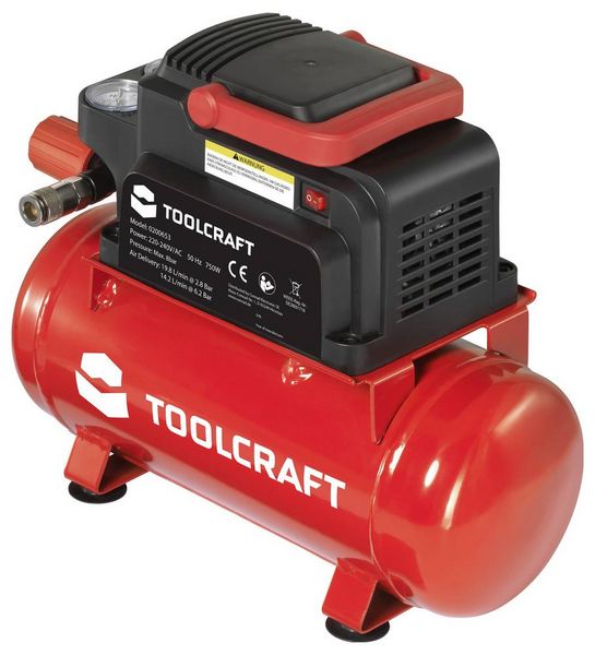 Produktbild: TOOLCRAFT Druckluft-Kompressor 6l 8 bar