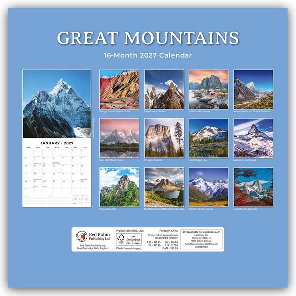Produktbild: Great Mountains &ndash; Die h&ouml;chsten Berge 2027 &ndash; 16-Monatskalender
