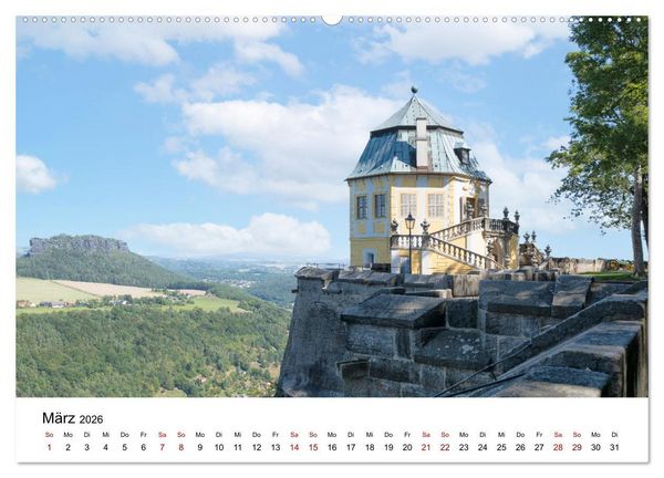 Produktbild: Bergfestung K&ouml;nigstein (Wandkalender 2026 DIN A2 quer), CALVENDO Monatskalender
