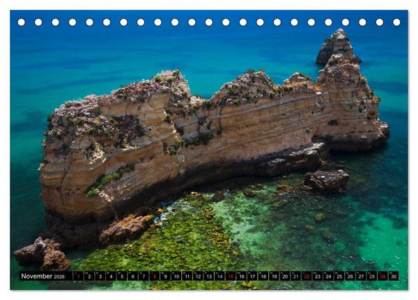 Produktbild: Str&auml;nde, Felsen und Meer - ALGARVE 2026 (Tischkalender 2026 DIN A5 quer), CALVENDO Monatskalender