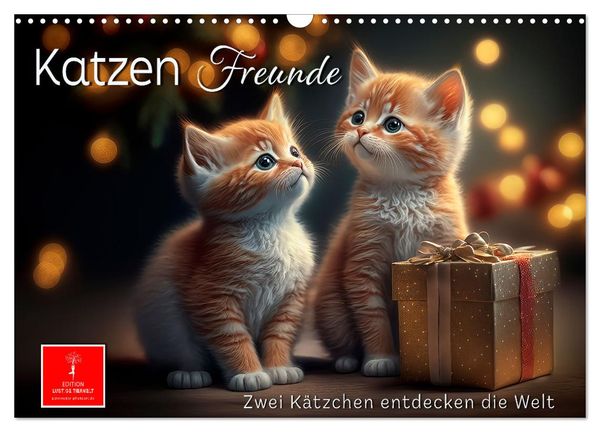 Katzen Freunde (Wandkalender 2025 DIN A3 quer), CALVENDO Monatskalender