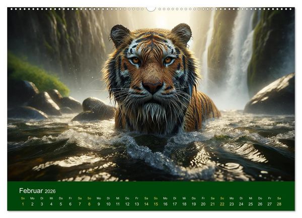 Produktbild: Majest&auml;tische Tiger (Wandkalender 2026 DIN A2 quer), CALVENDO Monatskalender