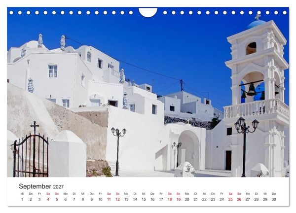 Produktbild: Santorini Fira & Firostefani (Wandkalender 2027 DIN A4 quer), CALVENDO Monatskalender