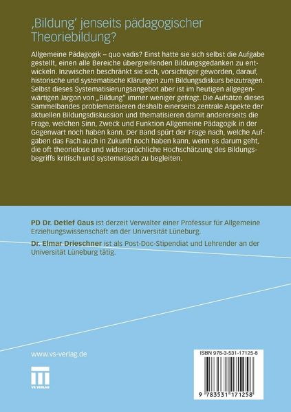 Produktbild: &sbquo;Bildung&lsquo; jenseits p&auml;dagogischer Theoriebildung?
