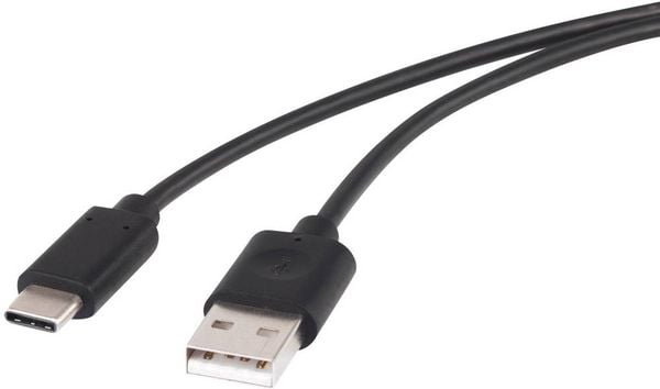 Renkforce USB-Kabel USB 2.0 USB-A Stecker, USB-C® Stecker 1.50 m Schwarz vergoldete Steckkontakte RF-4288950