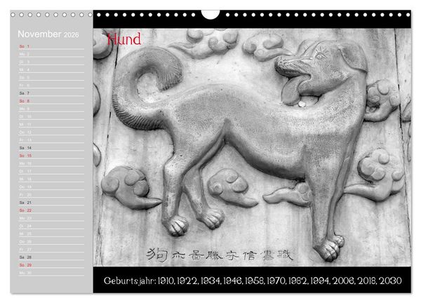 Produktbild: Das Chinesische Horoskop / Geburtstagskalender (Wandkalender 2026 DIN A3 quer), CALVENDO Monatskalender