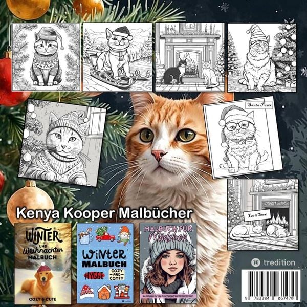Produktbild: Katzen Malbuch Weihnachten - Katzenmalbuch Weihnachten - S&uuml;&szlig;e Katzen Vintage Katzenwelt