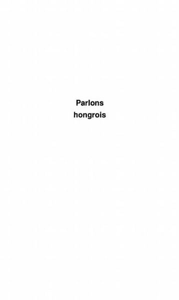 Produktbild: Parlons hongrois