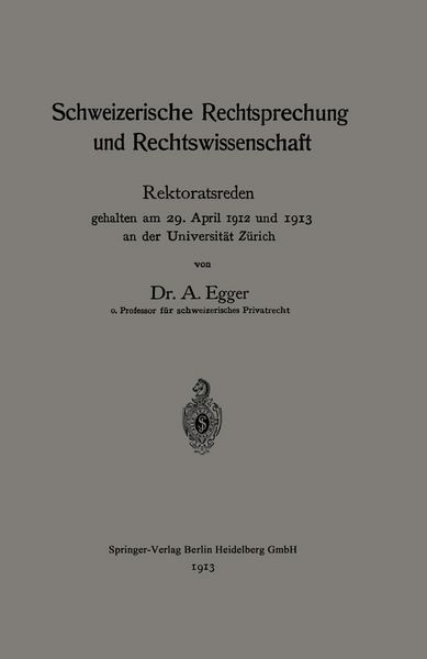 Produktbild: Schweizerische Rechtsprechung und Rechtswissenschaft