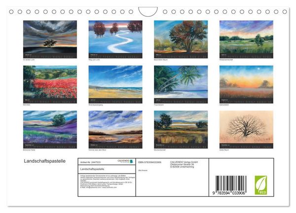 Produktbild: Landschaftspastelle (Wandkalender 2027 DIN A4 quer), CALVENDO Monatskalender