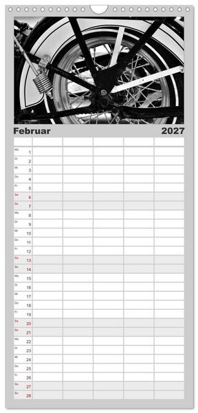 Produktbild: Familienplaner 2027 - Harley Davidson WLA 750 in Schwarzweiss mit 5 Spalten (Wandkalender, 21 x 45 cm) CALVENDO