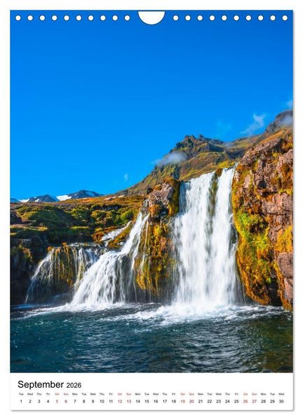 Produktbild: ICELAND, Most Scenic Earth Landscapes, Nature Wonders (Wall Calendar 2026 DIN A4 portrait), CALVENDO 12 Month Wall Calendar