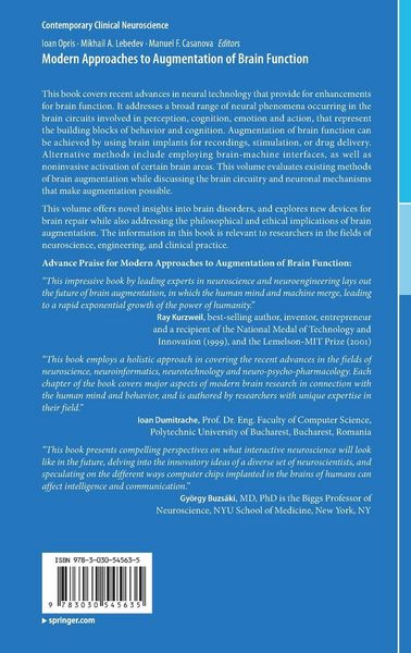 Produktbild: Modern Approaches to Augmentation of Brain Function