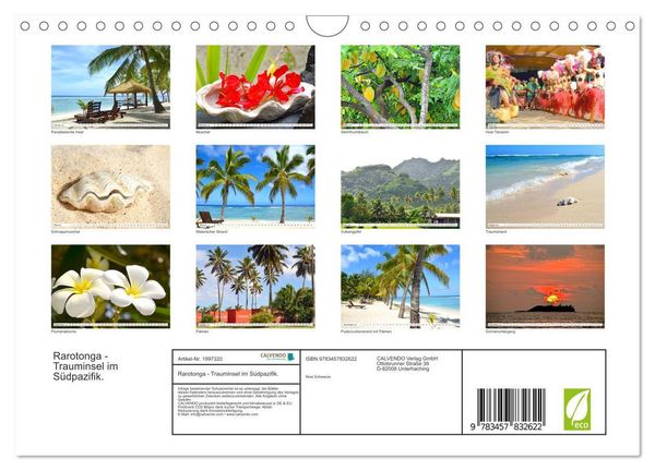 Produktbild: Rarotonga - Trauminsel im S&uuml;dpazifik. (Wandkalender 2026 DIN A4 quer), CALVENDO Monatskalender
