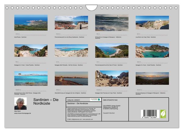 Produktbild: Sardinien &ndash; Die Nordk&uuml;ste (Wandkalender 2026 DIN A4 quer), CALVENDO Monatskalender