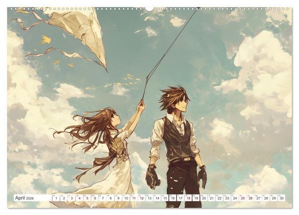 Produktbild: Das Jahr der Liebe: Verliebte P&auml;rchen im Manga-Stil (Wandkalender 2026 DIN A2 quer), CALVENDO Monatskalender
