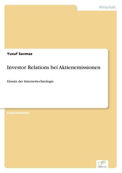 Produktbild: Investor Relations bei Aktienemissionen