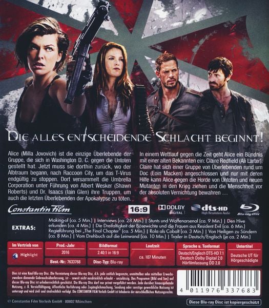 Produktbild: Resident Evil: The Final Chapter