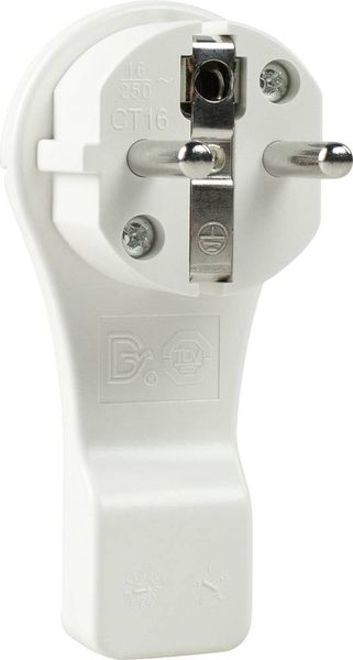 Produktbild: AS Schwabe 45030 Schutzkontakt-Flachstecker Kunststoff mit Aussteckhilfe 230V Wei&szlig; IP20