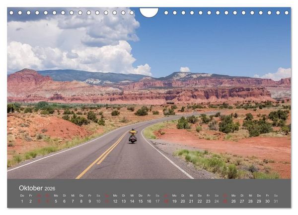 Produktbild: Biker Paradies - Die Canyons der USA (Wandkalender 2026 DIN A4 quer), CALVENDO Monatskalender