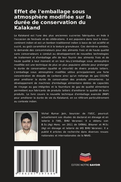 Produktbild: Effet de l'emballage sous atmosph&egrave;re modifi&eacute;e sur la dur&eacute;e de conservation du Kalakand