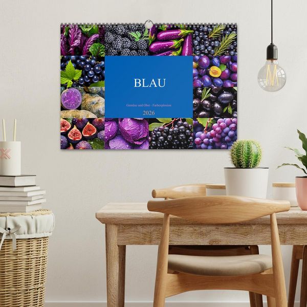 Produktbild: BLAU - Gem&uuml;se und Obst - Farbexplosion (Wandkalender 2026 DIN A3 quer), CALVENDO Monatskalender