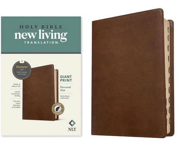 Produktbild: NLT Personal Size Giant Print Bible, Filament Enabled Edition (Red Letter, Leatherlike, Rustic Brown, Indexed)