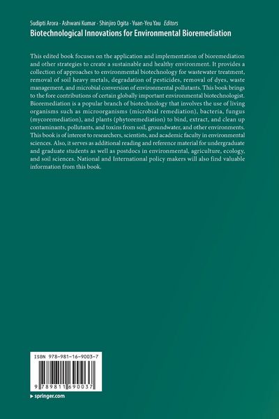 Produktbild: Biotechnological Innovations for Environmental Bioremediation