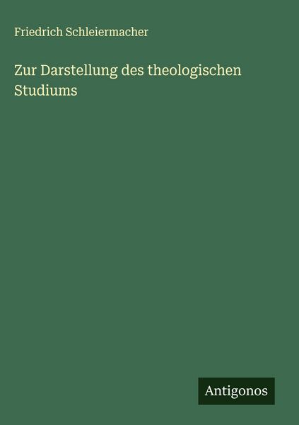 Produktbild: Zur Darstellung des theologischen Studiums