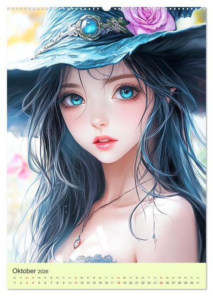 Produktbild: Keltische Mythen. Die magische Anderwelt-Fantasy im Manga-Stil (Wandkalender 2026 DIN A2 hoch), CALVENDO Monatskalender