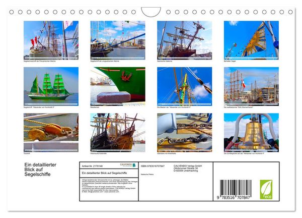 Produktbild: Ein detaillierter Blick auf Segelschiffe (Wandkalender 2026 DIN A4 quer), CALVENDO Monatskalender