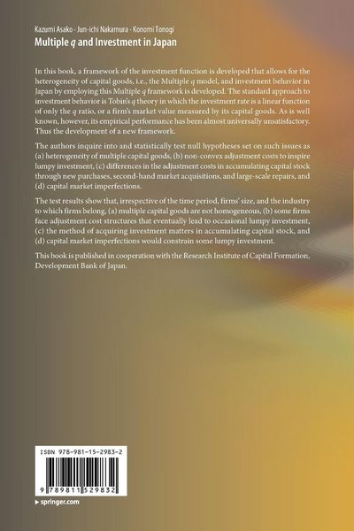 Produktbild: Multiple q and Investment in Japan