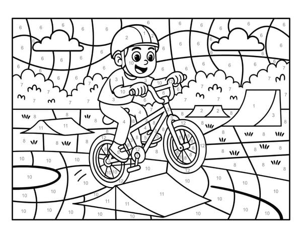 Produktbild: Malen nach Zahlen Sport Malbuch f&uuml;r Jungen ab 5&ndash;7 Jahren mit 50 Ausmalbildern