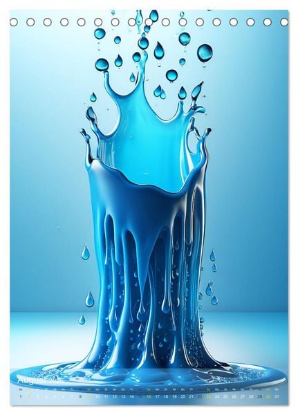 Produktbild: Splish! Splash! DROP ART (Tischkalender 2026 DIN A5 hoch), CALVENDO Monatskalender