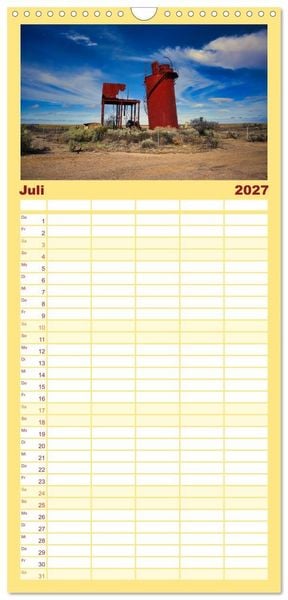 Produktbild: Familienplaner 2027 - Roadtrip durchs Outback &ndash; Australiens wilde Seele mit 5 Spalten (Wandkalender, 21 x 45 cm) CALVENDO
