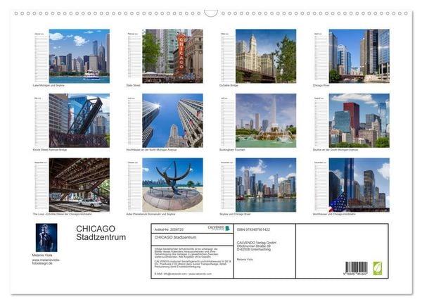 Produktbild: CHICAGO Stadtzentrum (Wandkalender 2026 DIN A2 quer), CALVENDO Monatskalender