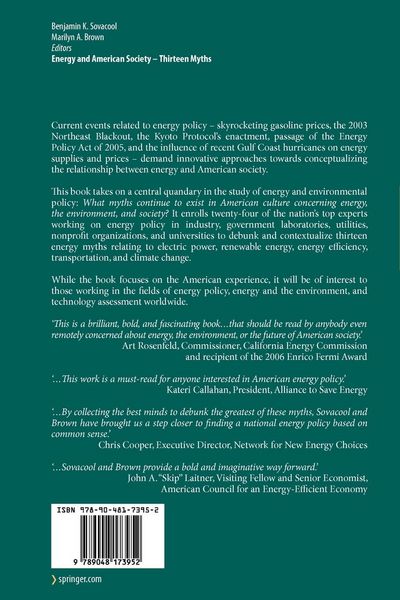 Produktbild: Energy and American Society &ndash; Thirteen Myths