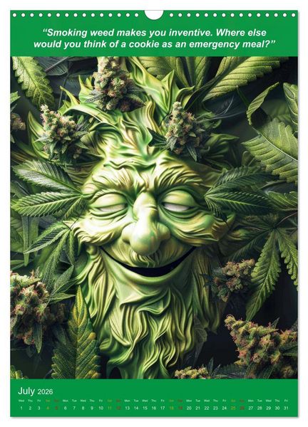 Produktbild: The funniest cannabis pictures and slogans (Wall Calendar 2026 DIN A3 portrait), CALVENDO 12 Month Wall Calendar
