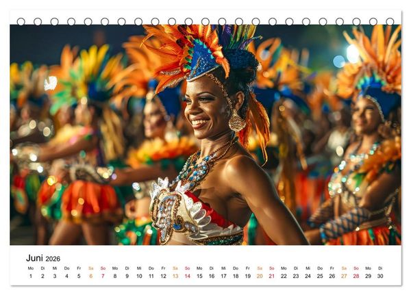 Produktbild: Karneval - sch&ouml;ne Momente weltweit (Tischkalender 2026 DIN A5 quer), CALVENDO Monatskalender