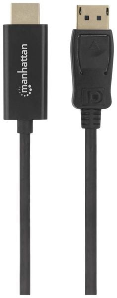 Produktbild: Manhattan DisplayPort / HDMI Adapterkabel DisplayPort Stecker, HDMI-A Stecker 1.80 m Schwarz 153201 DisplayPort-Kabel