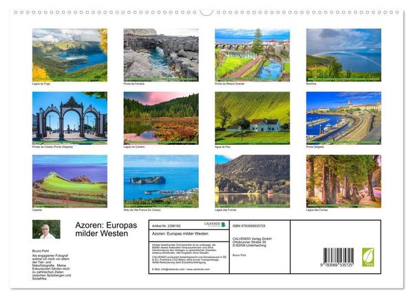 Produktbild: Azoren: Europas milder Westen (hochwertiger Premium Wandkalender 2027 DIN A2 quer), Kunstdruck in Hochglanz