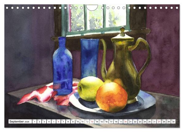 Produktbild: Stillleben Aquarelle (Wandkalender 2026 DIN A4 quer), CALVENDO Monatskalender