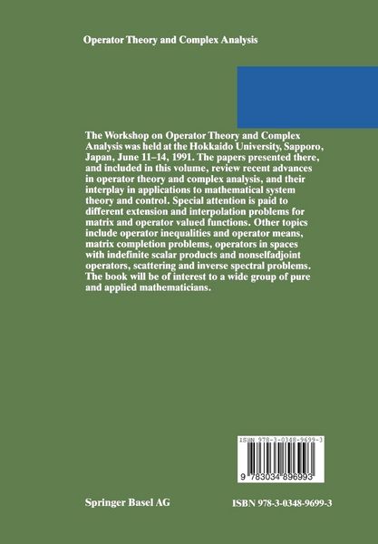 Produktbild: Operator Theory and Complex Analysis