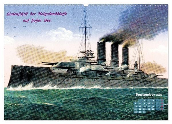 Produktbild: Fregatten, Kreuzer, Panzerschiffe &ndash; historische Karten von Kriegsschiffen (Wandkalender 2026 DIN A2 quer), CALVENDO Monatskalender