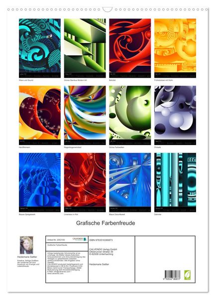 Produktbild: Grafische Farbenfreude (Wandkalender 2026 DIN A2 hoch), CALVENDO Monatskalender