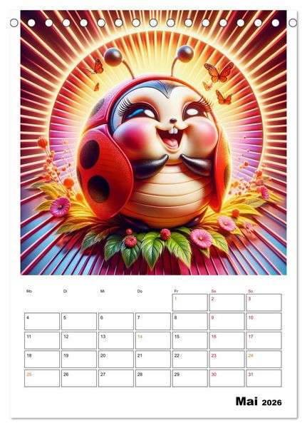 Produktbild: Heitere Insektenwelt (Tischkalender 2026 DIN A5 hoch), CALVENDO Monatskalender