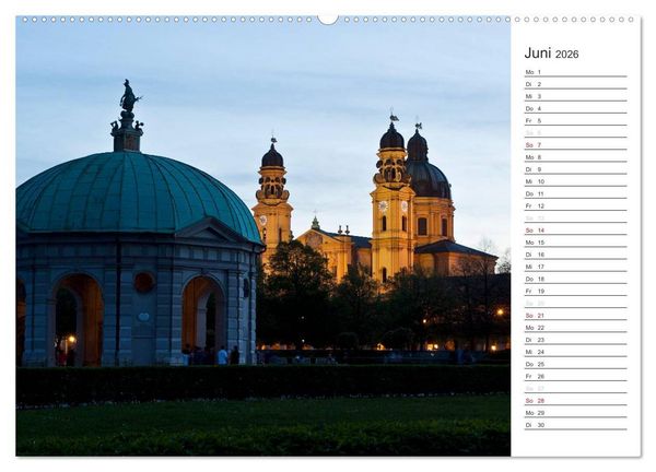Produktbild: M&uuml;nchen - Die Sch&ouml;ne (hochwertiger Premium Wandkalender 2026 DIN A2 quer), Kunstdruck in Hochglanz