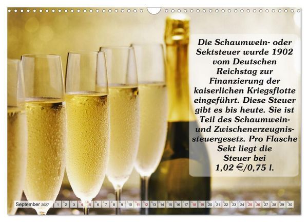 Produktbild: Wissenswertes &uuml;ber Wein (Wandkalender 2027 DIN A3 quer), CALVENDO Monatskalender