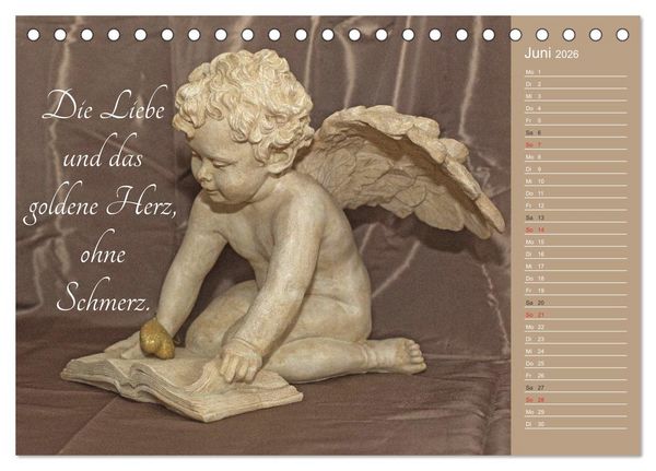 Produktbild: Engel - Die Worte der Liebe (Tischkalender 2026 DIN A5 quer), CALVENDO Monatskalender